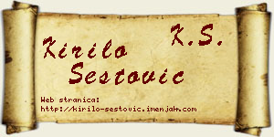 Kirilo Šestović vizit kartica